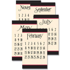 Набор карточек для скрапбукинга Calendar Cards - Black/Red от Jenni Bowlin