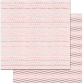 Двостороння перламутрова папір Floral Scallop Stripe / Pink 30х30 см від Ruby Rock-it