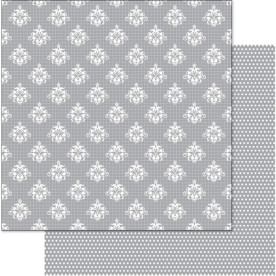 Двусторонняя перламутровая бумага Pattern Grid/Silver 30х30 см от Ruby Rock-it