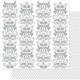 Двостороння перламутрова папір Pattern Stripe / Silver 30х30 см від Ruby Rock-it