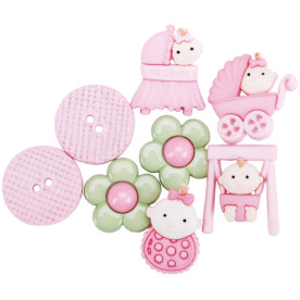 Набор пуговиц Baby Fun Girl от Dress It Up, 8 шт