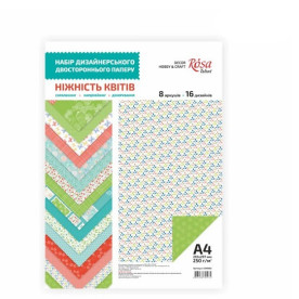 Набір двостороннього паперу "Ніжність квітів", 8 листів від ROSA Talent