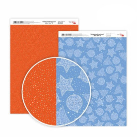 Папір дизайнерський двосторонній New Year 2, 21х29,7 см, 250 г/м2, ROSA TALENT