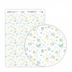 Бумага дизайнерская односторонняя Sweet Boy 7, 21х29,7 см, глянцевый, 250 г / м2, ROSA TALENT