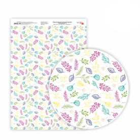 Папір дизайнерський односторонній Floral garden 2, 21х29,7 см, глянцевий, 250 г/м2, ROSA TALENT