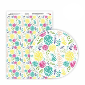 Папір дизайнерський односторонній Floral garden 3, 21х29,7 см, глянцевий, 250 г/м2, ROSA TALENT