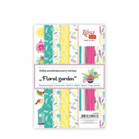 Набір дизайнерського паперу Floral garden А4 250г/м2 8л одностор. глянцевая ROSA TALENT