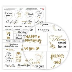 Папір дизайнерський односторонній, Слова, Фрази, Кохання, анг мова, 21х29,7см, 250 г/м2, Rosa Talent