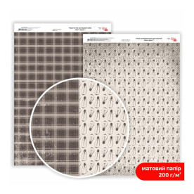 Папір дизайнерський двосторонній матовий Men's Style 1, 21х29,7 см, 200 г/м2, ROSA TALENT