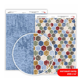 Папір дизайнерський двосторонній матовий Men's Style 4, 21х29,7 см, 200 г/м2, ROSA TALENT