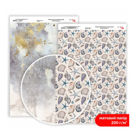 Папір дизайнерський двосторонній матовий Ocean Dreams 5, 21х29,7 см, 200 г/м2, ROSA TALENT