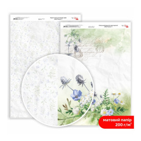 Бумага дизайнерская двусторонняя матовая Wild Flowers 1, 21х29,7 см, 200 г/м2, ROSA TALENT