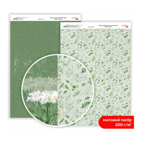 Бумага дизайнерская двусторонняя матовая Wild Flowers 6, 21х29,7 см, 200 г/м2, ROSA TALENT
