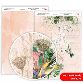 Папір дизайнерський двосторонній, матовий, King Protea 5, 21х29,7 см, 200 г/м2, Rosa Talent