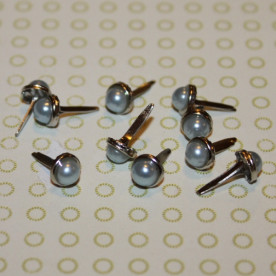 Брадси для скрапбукінгу блакитного кольору, перламутрові, 10 шт, 6 мм