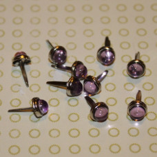 Брадсы для скрапбукинга фиолетового цвета, прозрачные, 10 шт, 6 мм