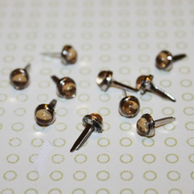 Брадси для скрапбукінгу золотого кольору, прозорі, 10 шт, 6мм