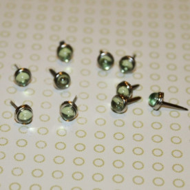 Брадси для скрапбукінгу зеленого кольору, прозорі, 10 шт, 6 мм