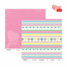 Папір для скрапбукінгу  Cake delicious 2 двосторонній 30,48х30,48см 200г/м2 ROSA TALENT