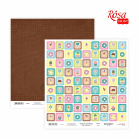 Бумага для скрапбукинга Cake delicious 4 двусторонняя 30,48х30,48см 200г/м2 ROSA TALENT