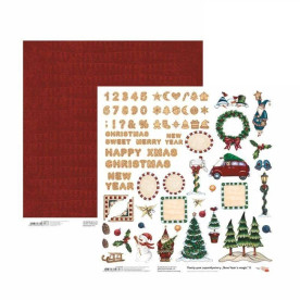 Папір для скрапбукінгу New Year's magic 9, двосторонній, 30,48х30,48 см, 200г/м2, Rosa Talent