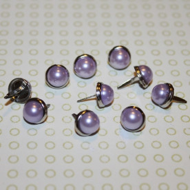 Брадси для скрапбукінгу фіолетового кольору, перламутрові, 10 шт, 8 мм