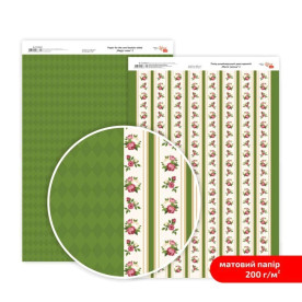 Папір дизайнерський двосторонній матовий, Магія троянд 2, 21х29,7 см, 200 г/м2, Rosa Talent