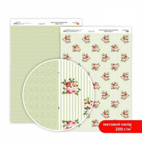 Папір дизайнерський двосторонній матовий, Магія троянд 3, 21х29,7 см, 200 г/м2, Rosa Talent