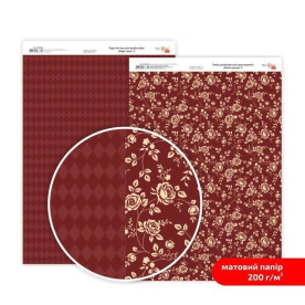 Папір дизайнерський двосторонній матовий, Магія троянд 5, 21х29,7 см, 200 г/м2, Rosa Talent