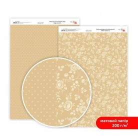 Бумага дизайнерская двусторонняя матовая, Магия роз 6, 21х29,7 см, 200 г/м2, Rosa Talent