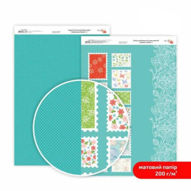 Папір дизайнерський двосторонній матовий, Ніжність квітів 4, 21х29,7 см, 200 г/м2, Rosa Talent