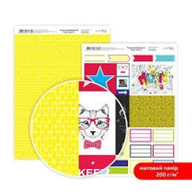 Папір дизайнерський двосторонній матовий, Color style 8, 21х29,7 см, 200 г/м2, Rosa Talent