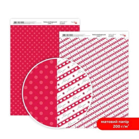 Бумага дизайнерская двусторонняя матовая, Love 7, 21х29,7 см, 200 г/м2, Rosa Talent