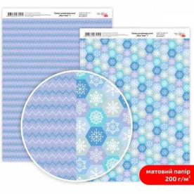 Папір дизайнерський двосторонній матовий New Year 1, 21х29,7 см, 200 г/м2, Rosa Talent