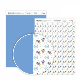 Папір дизайнерський двосторонній матовий New Year 6, 21х29,7 см, 200 г/м2, Rosa Talent