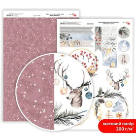 Папір дизайнерський двосторонній матовий Winter Dreamer 8, 21х29,7 см, 200 г/м2, Rosa Talent