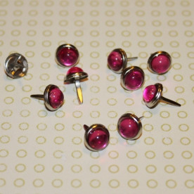 Брадсы для скрапбукинга малинового цвета, прозрачные, 10 шт, 8 мм