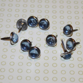 Брадси для скрапбукінгу блакитного кольору, прозорі, 10 шт, 8 мм