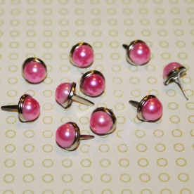 Брадсы для скрапбукинга розового цвета, перламутровые, 10 шт, 8 мм