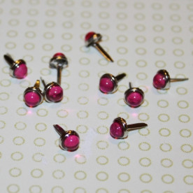 Брадси для скрапбукінгу малинового кольору, прозорі, 10 шт, 6 мм