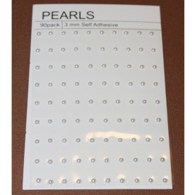 Набір напівперлин білого кольору, 3 мм, 90 шт
