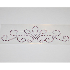 Узор из страз сиреневого цвета, 15х5 см.