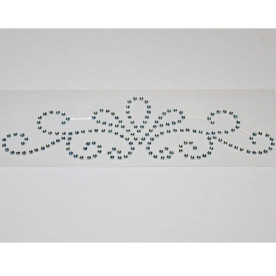 Візерунок з страз блакитного кольору, 15х5 см