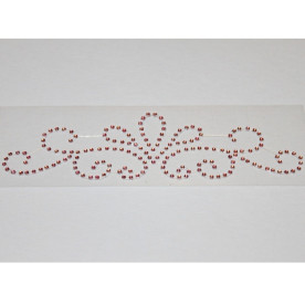 Візерунок з страз рожевого кольору, 15х5 см