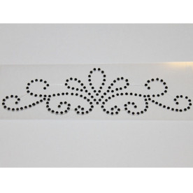 Візерунок з страз чорного кольору, 15х5 см