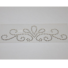 Узор из страз серебристого цвета, 15х5 см