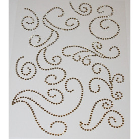 Узоры из страз золотого цвета, 25х20 см