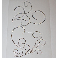 Узоры из страз серебристого цвета, 16х9 см