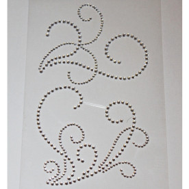 Узоры из страз серебристого цвета, 16х9 см