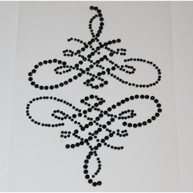 Візерунки з страз чорного кольору, 14х10 см
